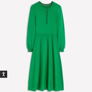 Boden size 6R Scallop Henley Knitted Dress
Rich Emerald